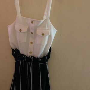 Justify White and Black Striped Dress